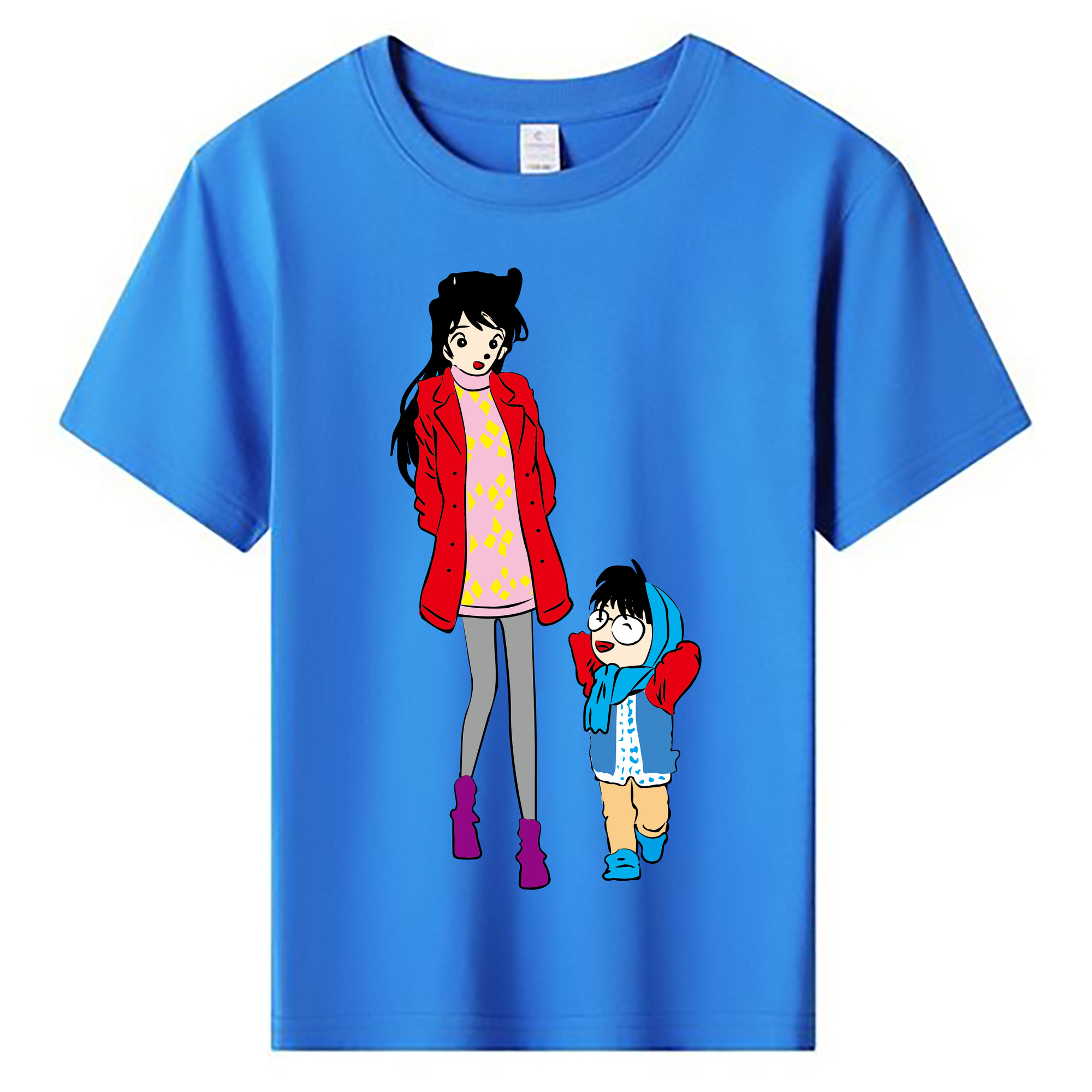 （画像用） 名探偵コナン 江戸川 コナン Detective Conan Conan Edogawa 綿100％キッズTシャツ（フロントプリント）